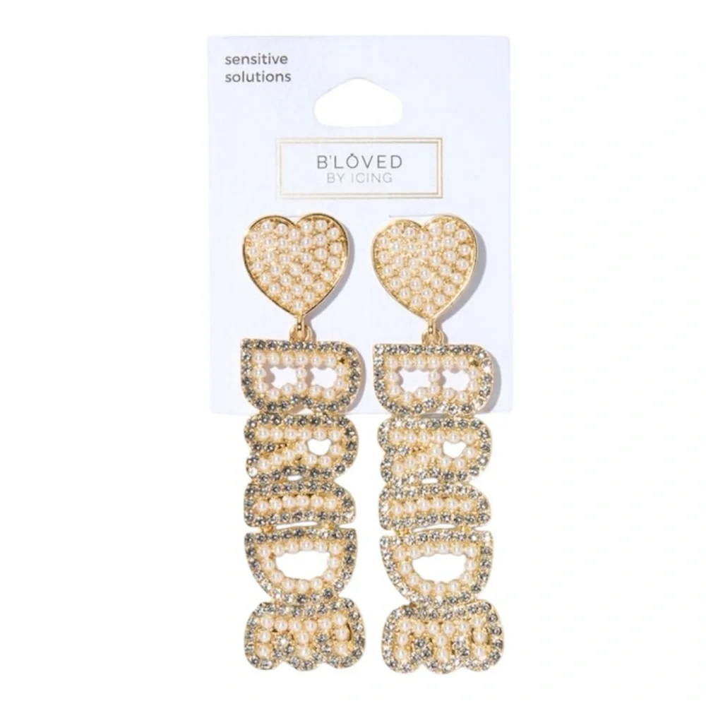 Bride Pearl & Crystal 2.5" Drop Earrings - NWT - Picture 2 of 4